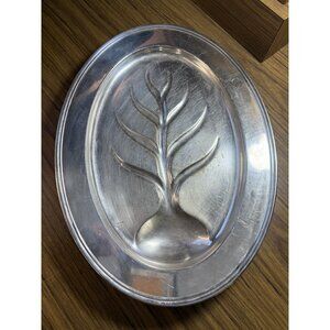 Vintage Oval Silver-Plated Tree Of Life Serving Tray By Wilton Armetale